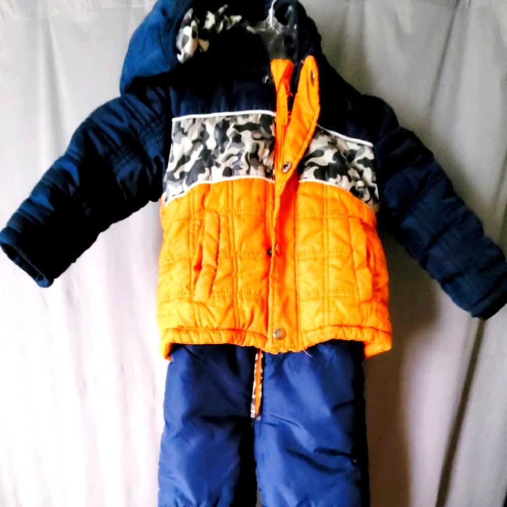 24m Orange & Blue Camo Snowsuit by WeatherProof